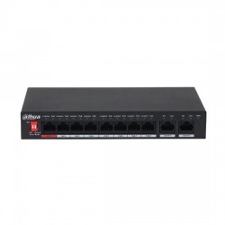 Dahua PFS3010-8ET-96-V2 Switch di rete 2.0 - 7 Porte PoE + 1 Porta Hi-PoE + 2 Porte 10/100/1000Mbps 96W DIP Switch non gestional