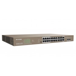 Switch Ethernet 24 Porte PoE 24GE+2SFP Non Gestito, G1126P-24-410W