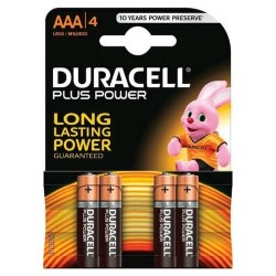 Pile Duracell Plus Power Batterie Alcaline Stilo AAA 1.5V Confezione da 4 Pz  MN2400