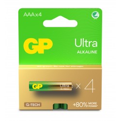 Confezione 4 Batterie GP Ultra Alcaline Ministilo AAA 24AU/LR03