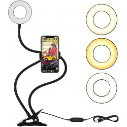 Luce LED Anello Portatile Regolazione Luminosità e Stand Smartphone
